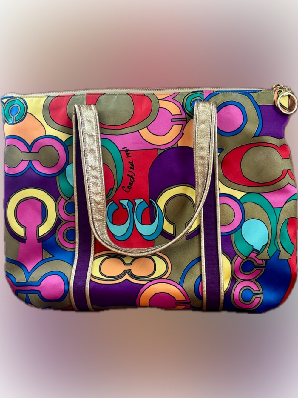Coach Poppy C Glamour Limited Edition Large Tote Bag - 14365 Multi-Color - Picture 15 of 15